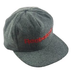 NEW Vintage 1980s Reebok United Kingdom Flag Logo Gray Wool Hat. Truckers Cap. A